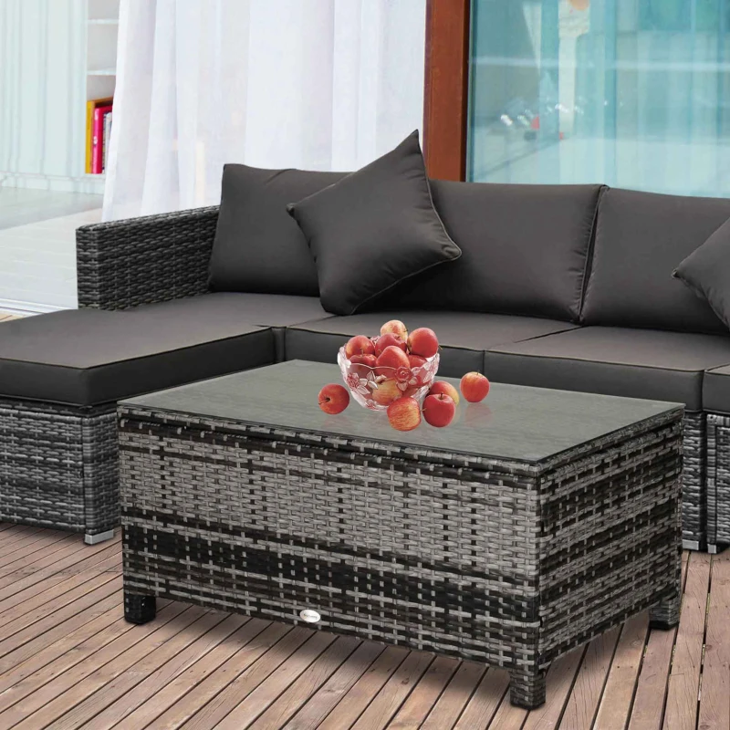 Outsunny tuinbijzettafel 85cm x 50cm x 39cm