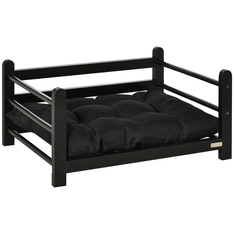 PawHut podwyższone legowisko dla psa z poduszką sofa dla psa kota legowisko dla kota 65 x 51 x 32 cm