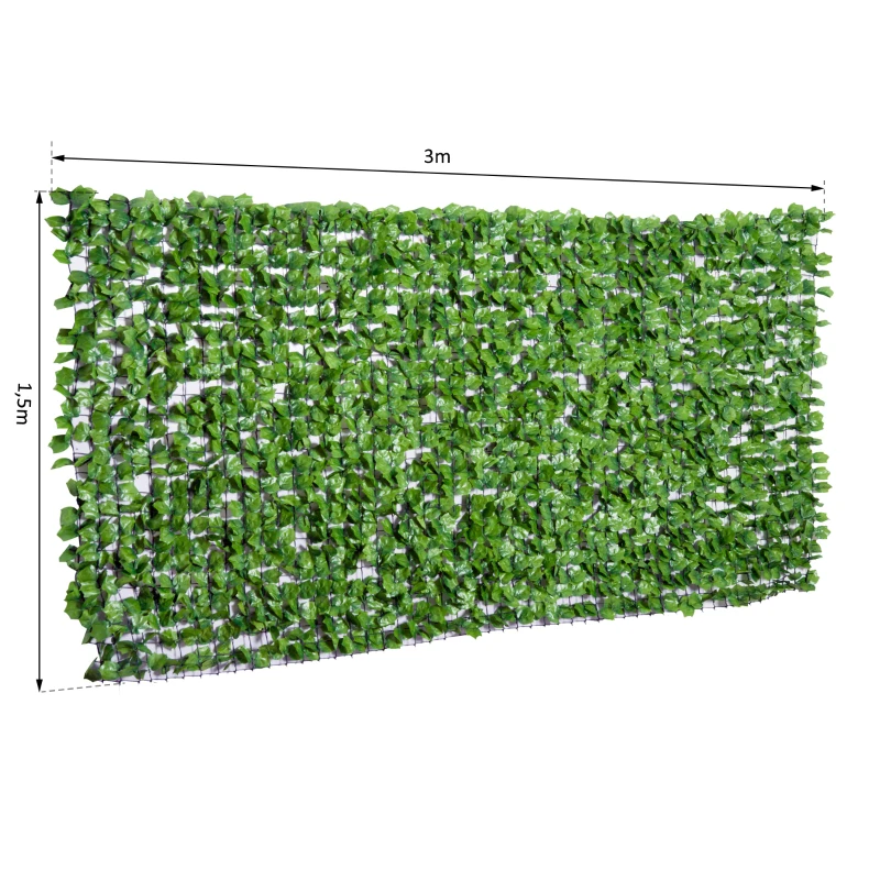 Outsunny Kunsthaag wanddecoratie privacy haag planten haag lichtgroen