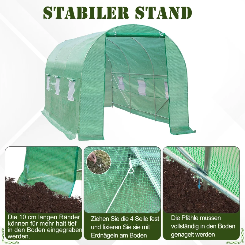 Tunel ogrodniczy szklarnia 4,5 x 2 x 2m Outsunny