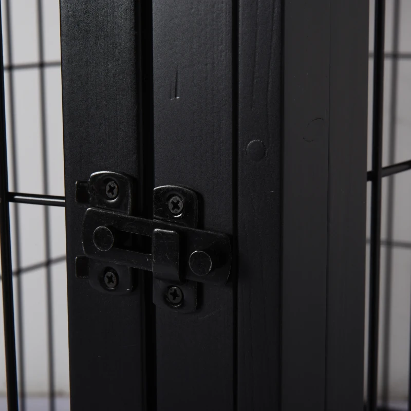 Pawhut Klatka dla Psa do Domu 2 Drzwi Zwierzęta Domowe MDF Metal Czarna