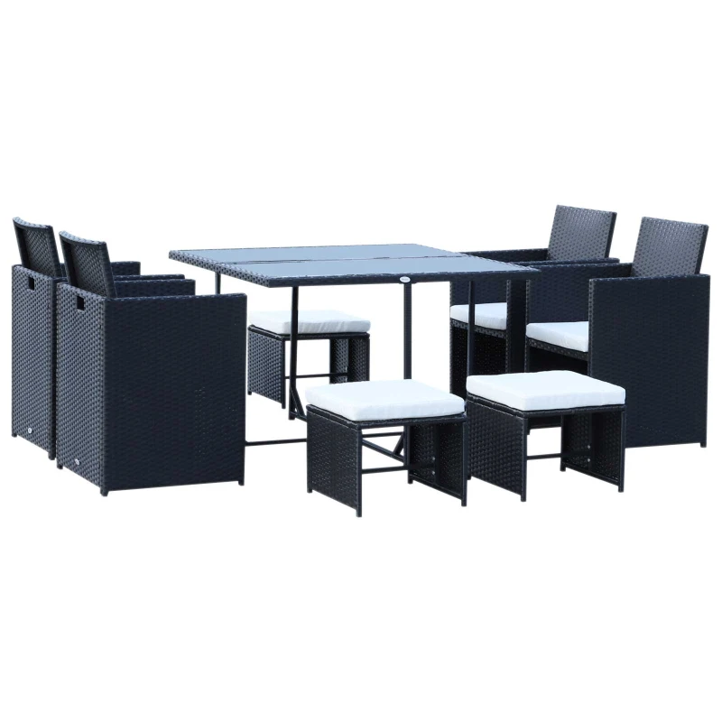 Outsunny 9/11/13-delig Zitgroep tuinset zitset rotan tuinmeubelen poly-rotan