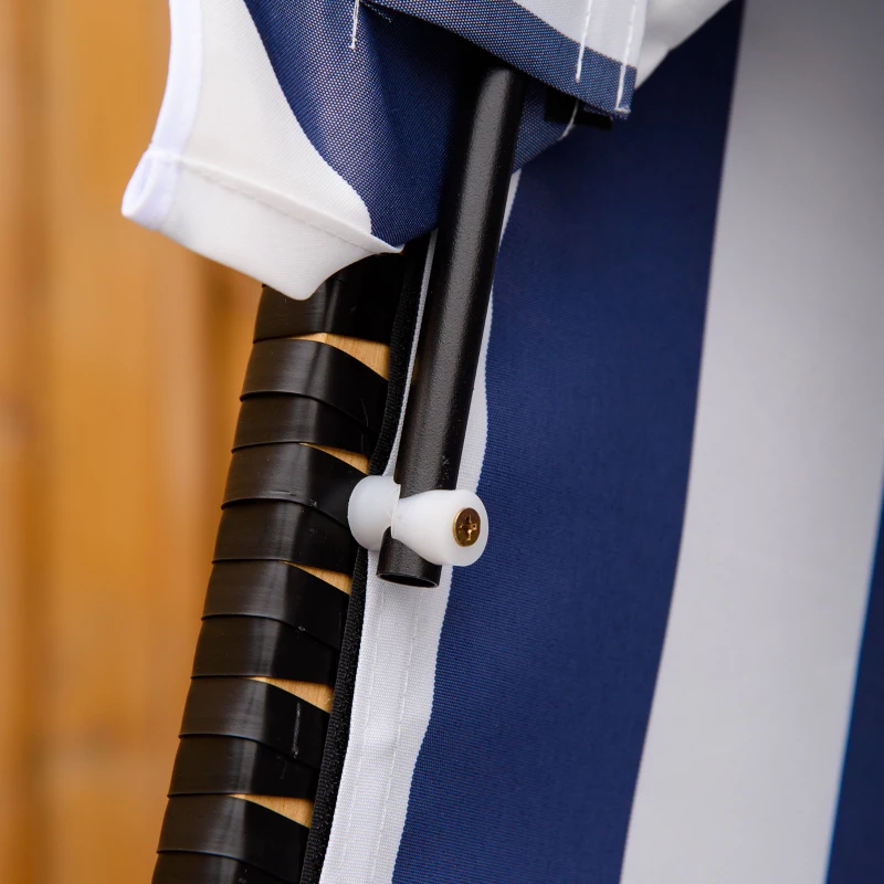 Outsunny kosz plażowy z dachem imitacja rattanu stół składany niebieski 118 x 79 x 150 cm