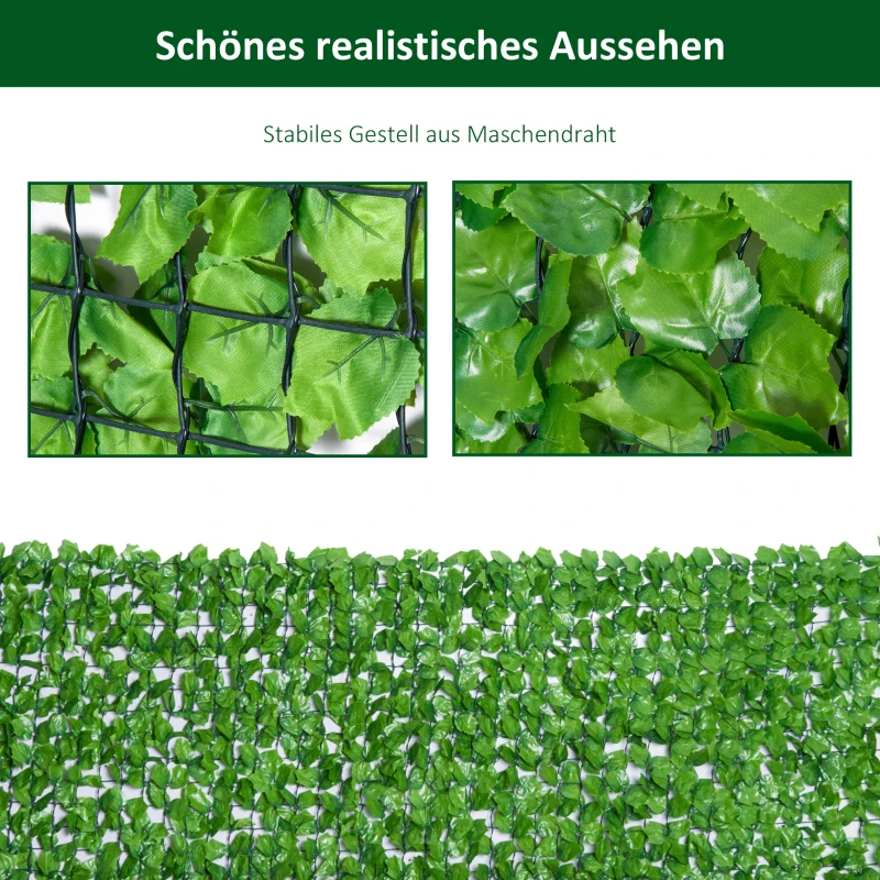 Outsunny kunsthaag privacyhaag terras wanddecoratie wandversiering