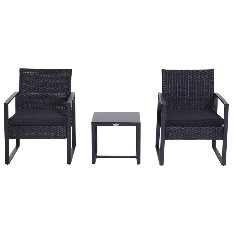 Poly-rotan zitgroep 5-delig Tuinset met kussens tuin zwart