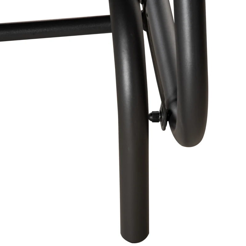 Outsunny schommelbank voor 2 personen in rotan look, staal + poly rotan, grijs, 70 x 120 x 84 cm