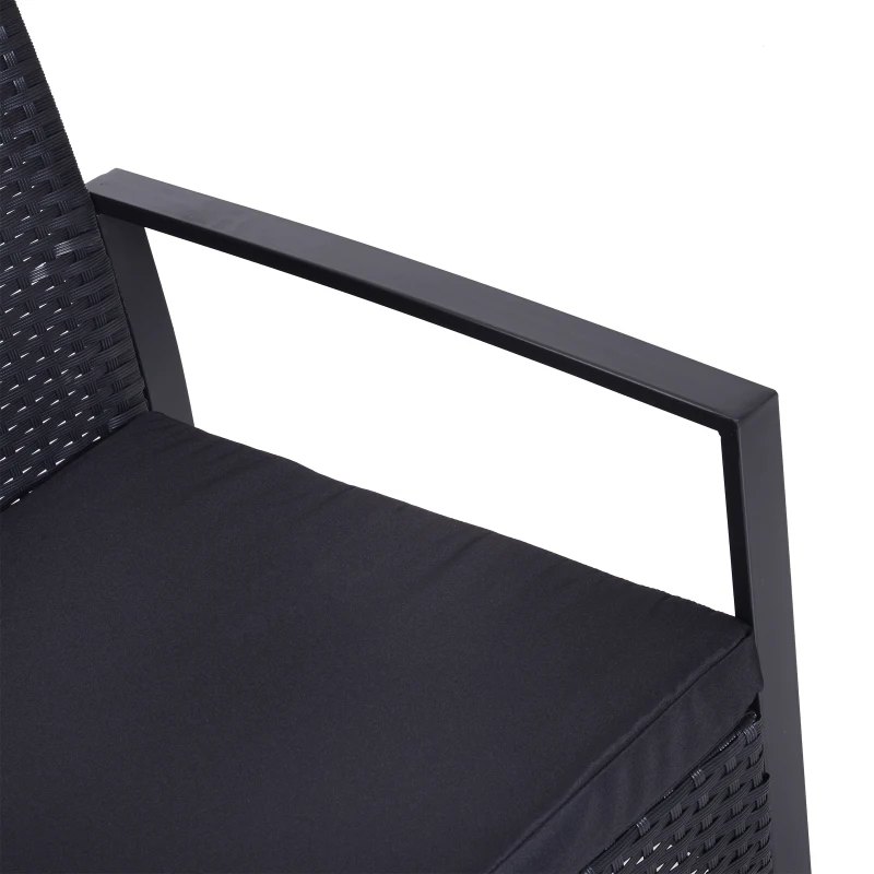 Poly-rotan zitgroep 5-delig Tuinset met kussens tuin zwart