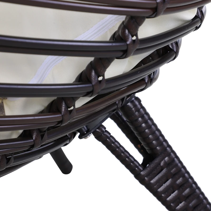 Outsunny rotan fauteuil in druppelvorm 101 cm x 89 cm x 156 cm