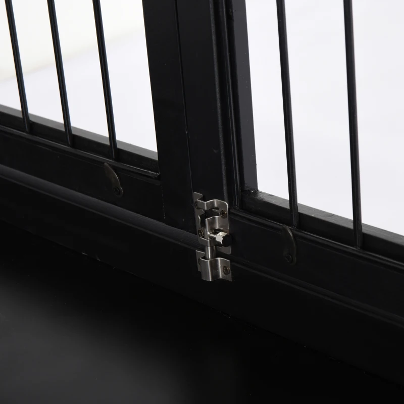 Pawhut Klatka dla Psa do Domu 2 Drzwi Zwierzęta Domowe MDF Metal Czarna