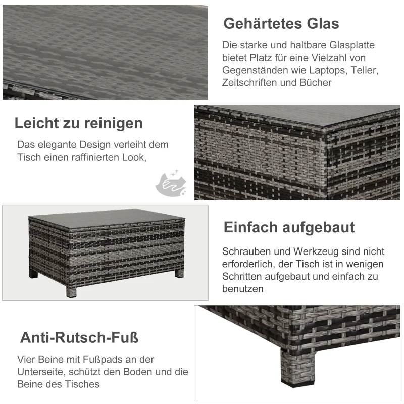 Outsunny stolik ogrodowy, 85 cm x 50 cm x 39 cm