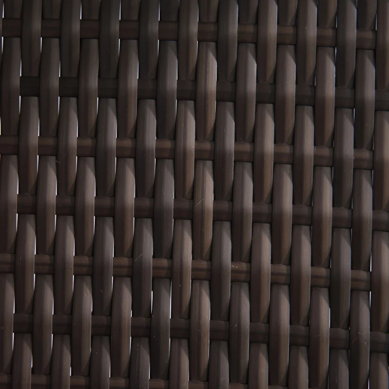 Outsunny Poly-rotan tuinbank met tafel tuinbank bank 2-zits staal bruin