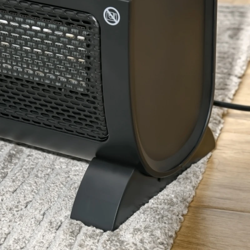 HOMCOM Soba Electrica cu Umidificator, Lumina LED in 3 culori, Temporizator si Telecomanda