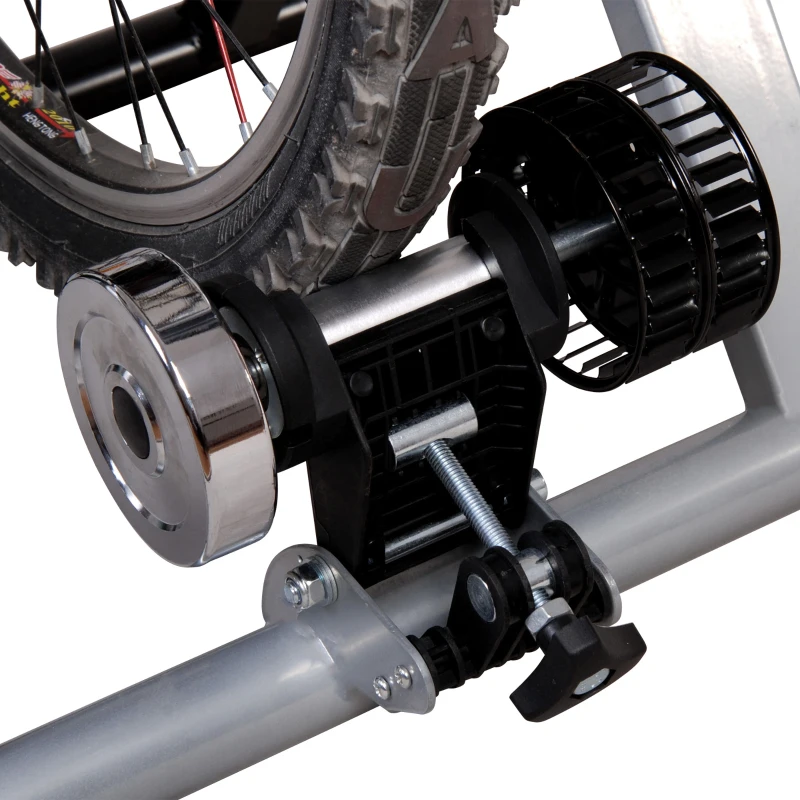 HOMCOM Turbo Trainer Magnetic Bike Trainer Indoor Exercise Bike Trainer Stand Magnetic Resistance Bicycle Training Stand for Mountain & Road Bikes 26'' to 28'' and 700C Wheels, Sliver