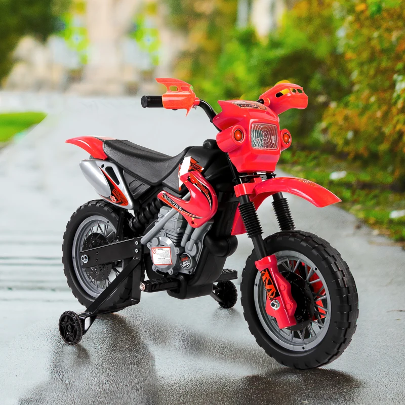 HOMCOM 6V Kids Child Electric Motorbike Ride on Motorcycle Scooter Children Toy Gift for 3-6 Years (Red)