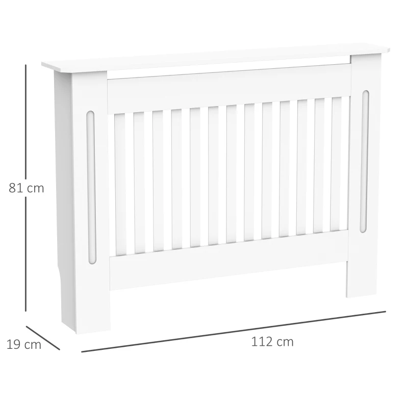 HOMCOM Slatted Radiator Cover, Painted Slim Cabinet for Radiator, Grill MDF,12L x 19W x 81H cm