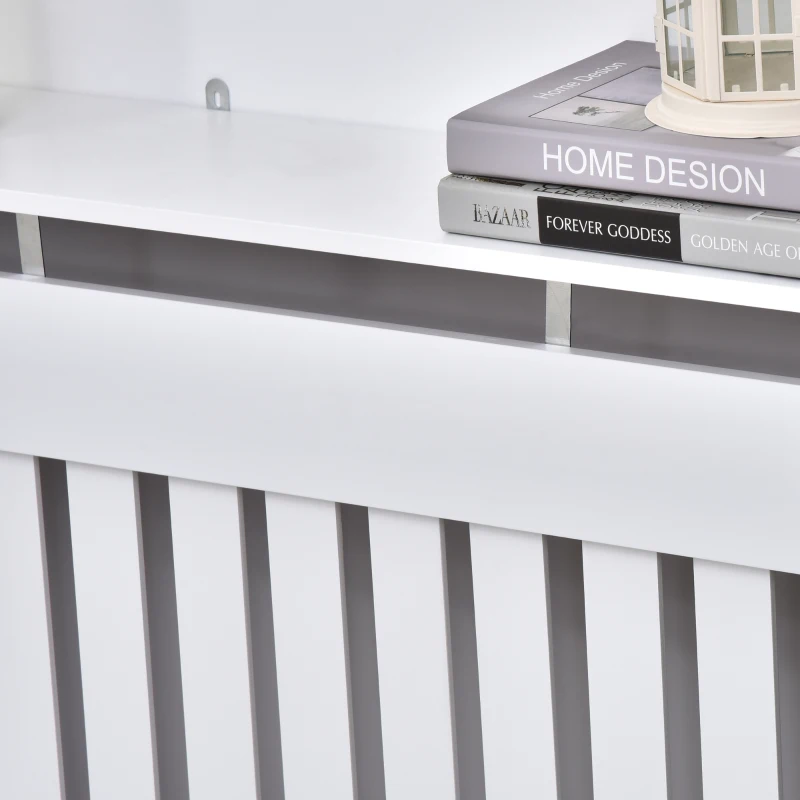 HOMCOM Slatted Radiator Cover, Painted Slim Cabinet for Radiator, Grill MDF,12L x 19W x 81H cm