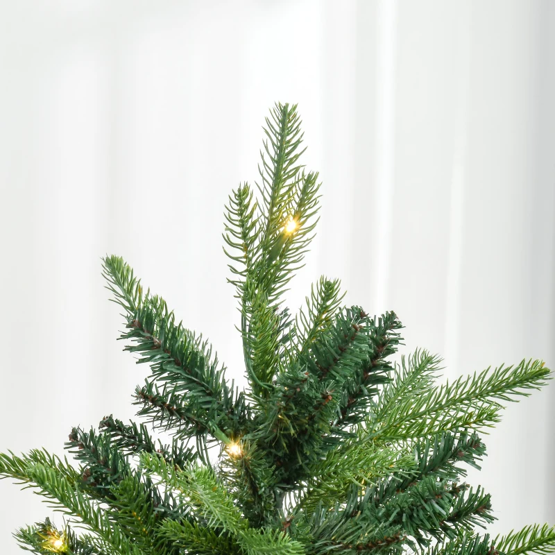 HOMCOM 1.2m 4ft Christmas Tree Entrance Décor 750 Tips Xmas Pre-lit Tree 80 LED with Vase Base