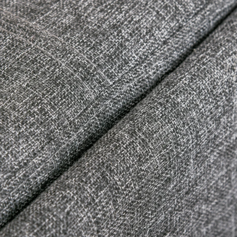 HOMCOM Sitzhocker mit Stauraum, Fußhocker, Polsterhocker, abnehmbarer Deckel, Bezug in Leinenoptik, 42 x 42 x 41 cm, Dunkelgrau