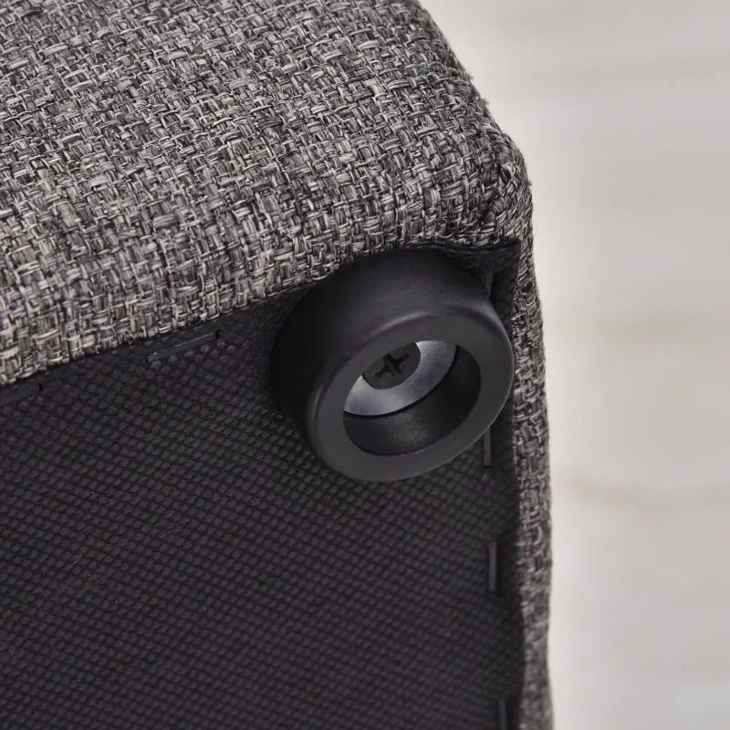 HOMCOM Sitzhocker mit Stauraum, Fußhocker, Polsterhocker, abnehmbarer Deckel, Bezug in Leinenoptik, 42 x 42 x 41 cm, Dunkelgrau