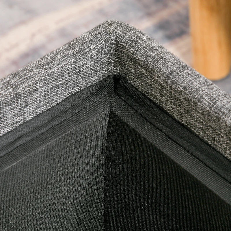 HOMCOM Sitzhocker mit Stauraum, Fußhocker, Polsterhocker, abnehmbarer Deckel, Bezug in Leinenoptik, 42 x 42 x 41 cm, Dunkelgrau