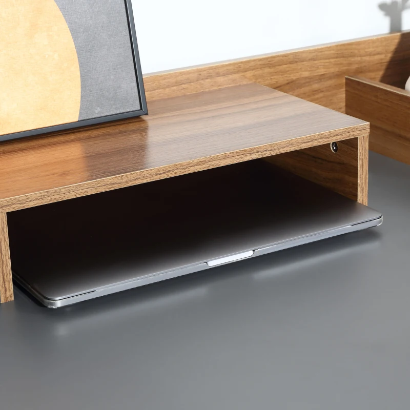 HOMCOM Student Desk for Bedroom w/Hutch 1 Drawer workstation Brown and Black