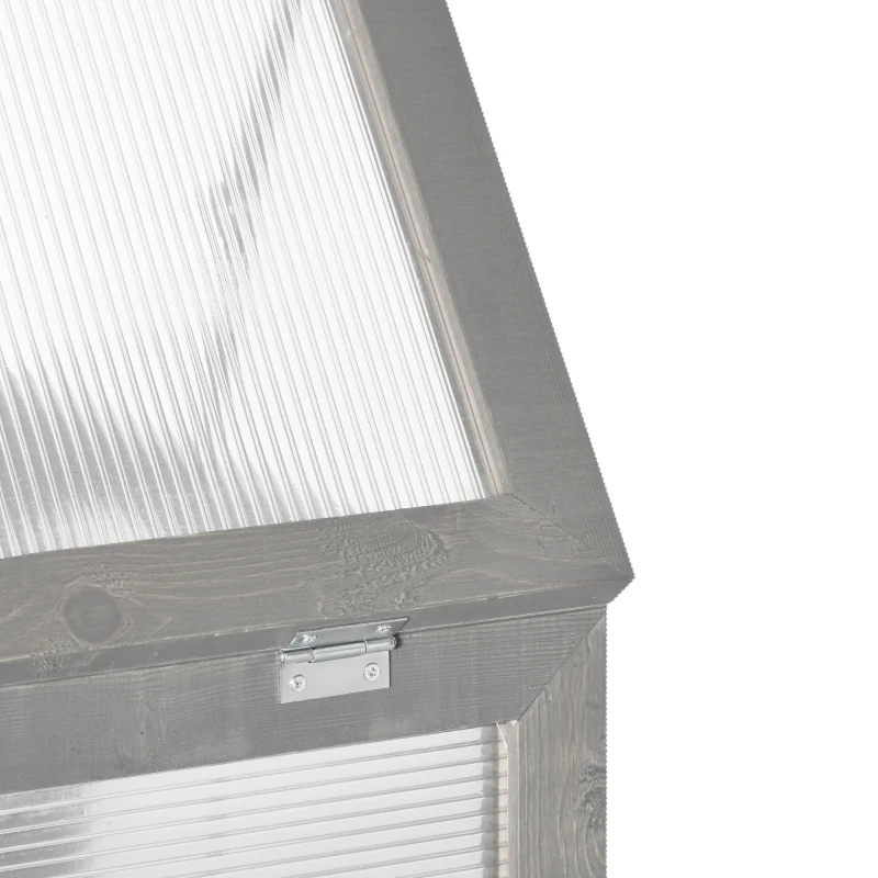 Outsunny Kas, Kweekkas, Transparant, Geschikt voor Buitengebruik, Hout+Polycarbonaat, 58 x 44 x 78cm(m-8)