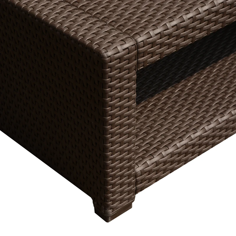 Outsunny Masa de Gradina in PE Rattan, Maro, 56x56x44.5cm