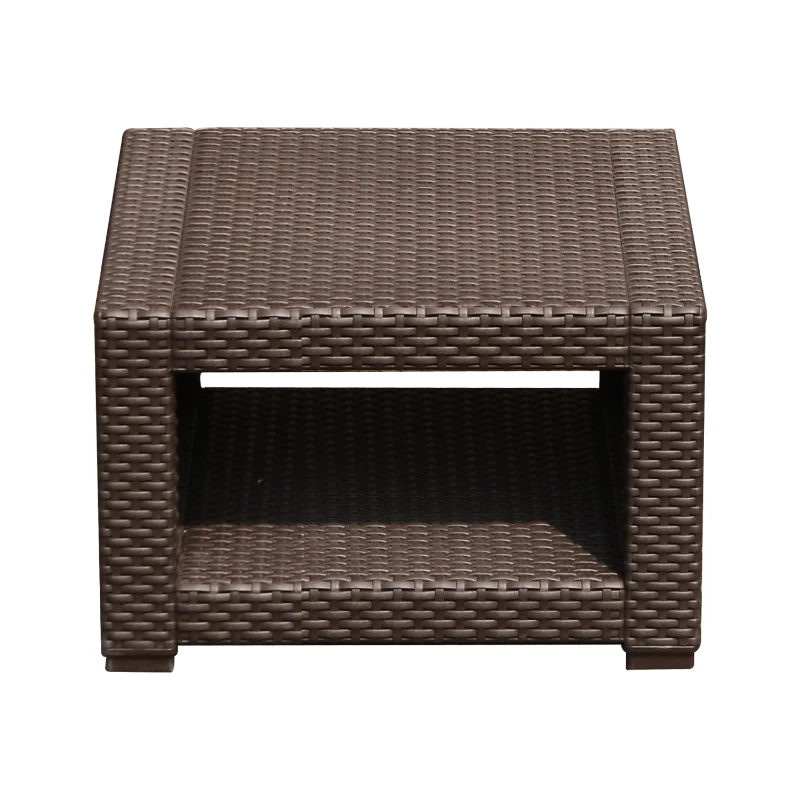 Outsunny Masa de Gradina in PE Rattan, Maro, 56x56x44.5cm