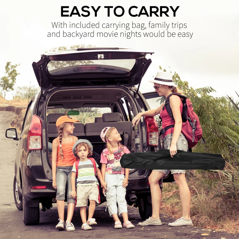 HOMCOM 120 inch Projector Screen and Stand, Portable Front & Rear Projection Screen, 4K HD 16:9 Screen for Outdoor and Indoor, Home Theater, Presentation