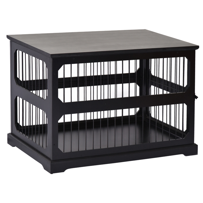 PawHut Cusca Eleganta Marimea Small-Medium pentru Caini din MDF si Plasa metalica 55 x 90 x 60 cm