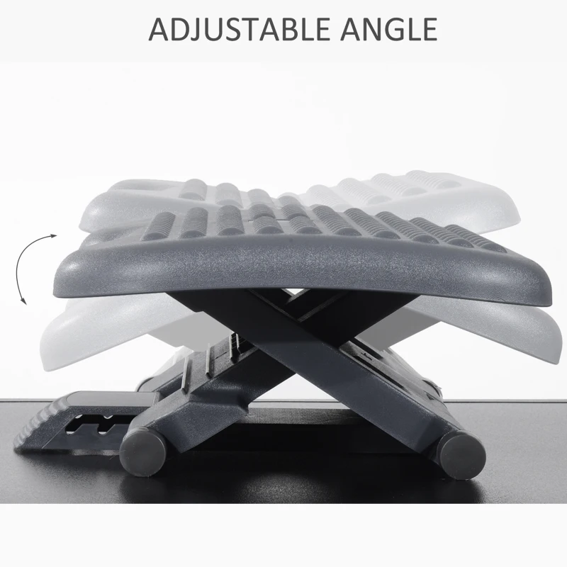HomCom Suport de Picioare Standard pntru Birou cu Înălțime și Înclinare Reglabile, 46x35x11-17cm