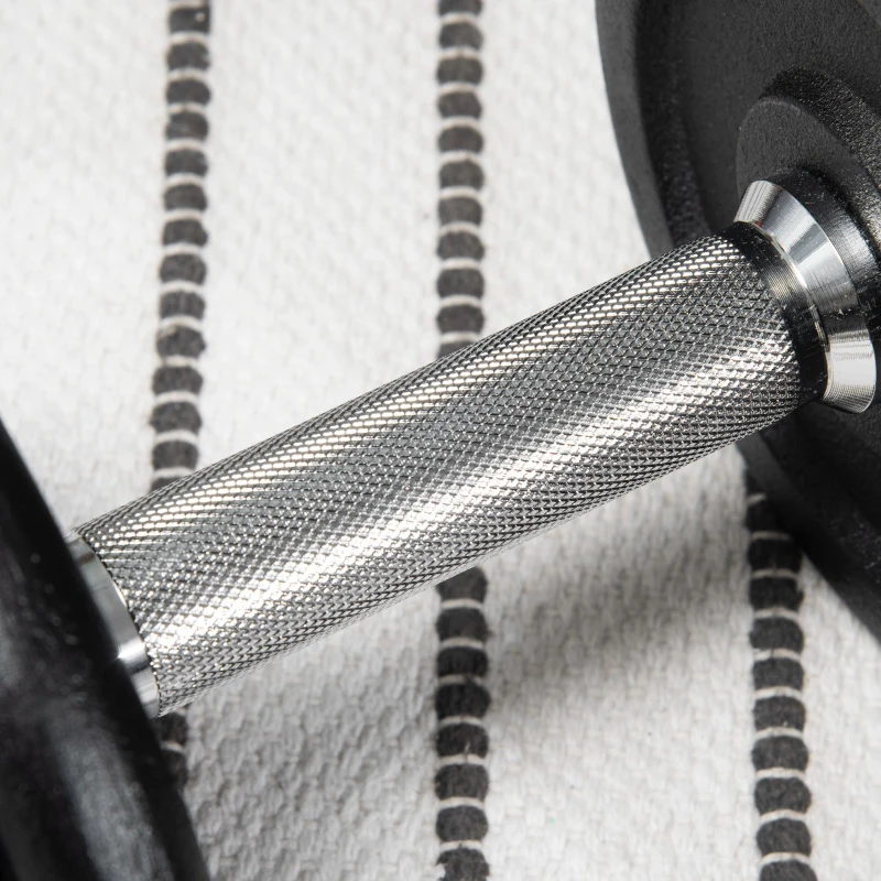 HOMCOM Dumbbell, Barbell, 2-in-1, 20 kg, 8 weight plates, rust-free, Iron, black, 95 x 16 x 16Hcm