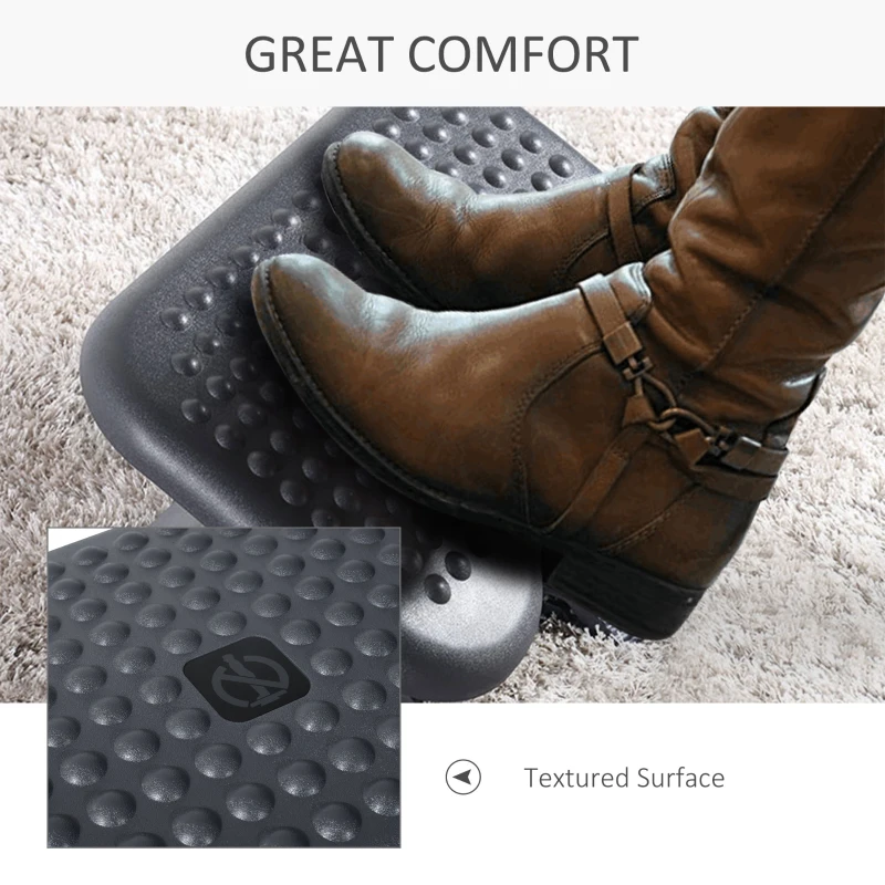HomCom Suport de Picioare Standard pntru Birou cu Înălțime și Înclinare Reglabile, 46x35x11-17cm