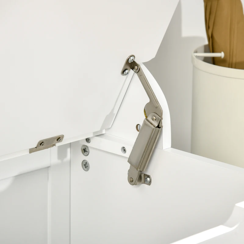 HOMCOM Cuier cu Banca & Depozitare – MDF Alb, 71,5×170 cm(m-10)