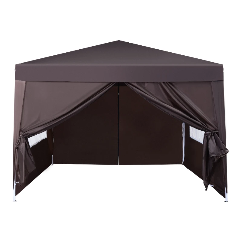 Outsunny Pop Up Gazebo Marquee, size (3m x3m)-Coffee