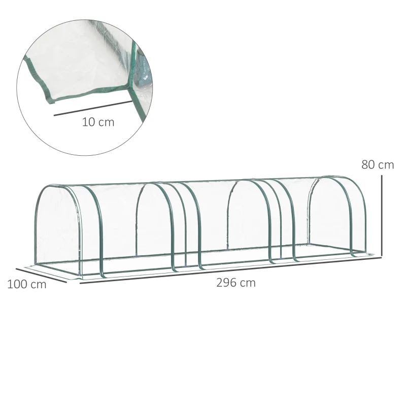 Outsunny PVC Transparent Greenhouse, Steel Frame, L size