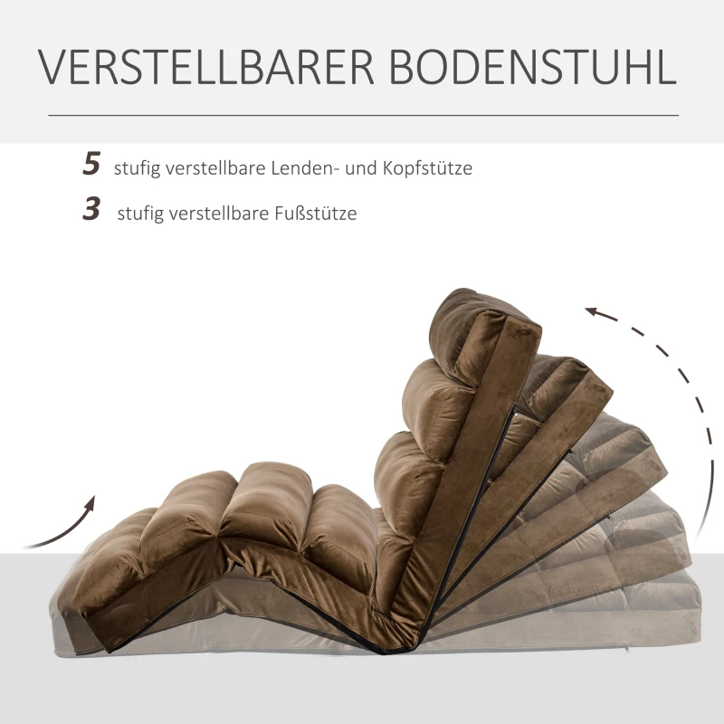 Slaapbank opvouwbare matras inklapbare matras verstelbaar 175x56cm bruin