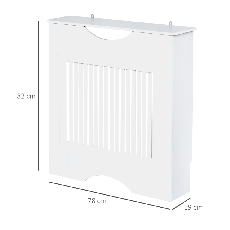 HOMCOM Capac de radiator din MDF alb, cu blat si design anti-inclinare, 78x19x82 cm(m-3)