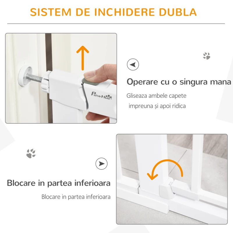 PawHut Poarta Caini – Extensibila cu inchidere Automata