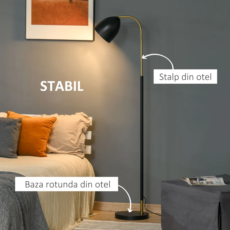 Lampa de podea HOMCOM, 43x28x160 cm, negru
