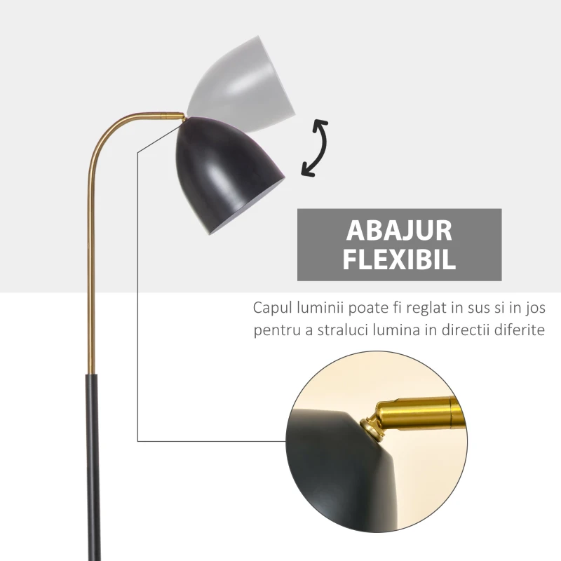Lampa de podea HOMCOM, 43x28x160 cm, negru