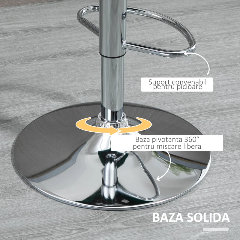 HOMCOM set 2 scaune de bar, inalte, 41x51x97-117cm