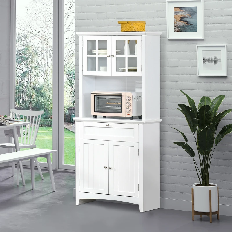 Homcom Dulap inalt 68×40×164 cm – Compartimente si Rafturi pentru Bucatarie(m-10)