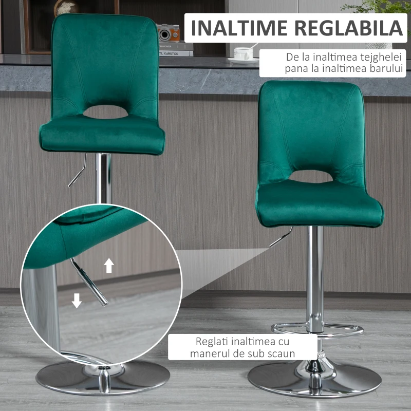 HOMCOM set 2 scaune de bar, inalte, 41x51x97-117cm