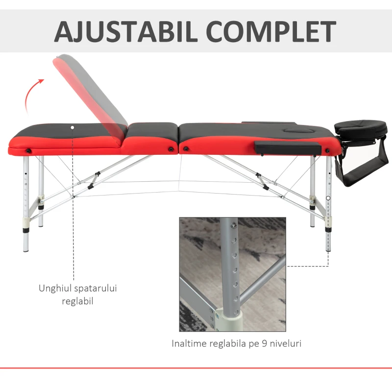 Homcom Pat Masaj Profesional – Aluminiu Pliabil & Portabil