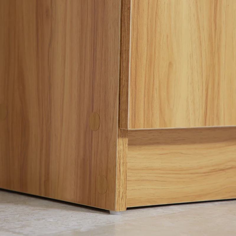 HOMCOM Dulap de pantofi din lemn pentru 12 perechi de pantofi cu 4 rafturi deschise, 83x30x90 cm, culoare maro deschis, care economiseste spatiu si este modern(m-9)