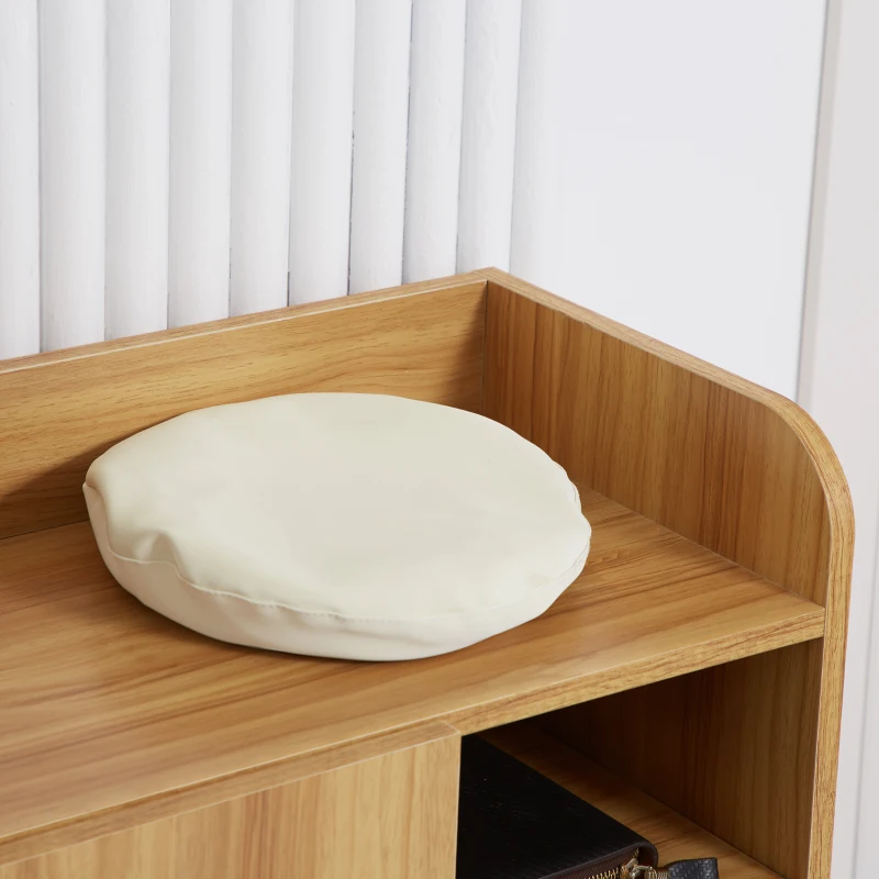 HOMCOM Dulap de pantofi din lemn pentru 12 perechi de pantofi cu 4 rafturi deschise, 83x30x90 cm, culoare maro deschis, care economiseste spatiu si este modern(m-8)