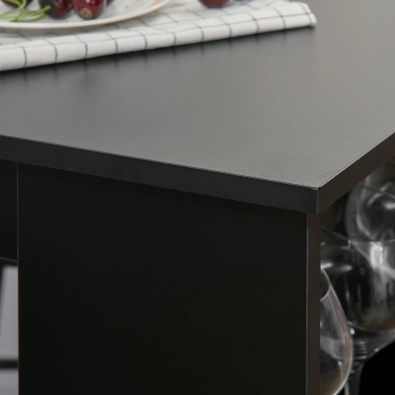 HOMCOM masa de bucatarie, 3 rafturi, 112x57x106cm, negru(m-8)
