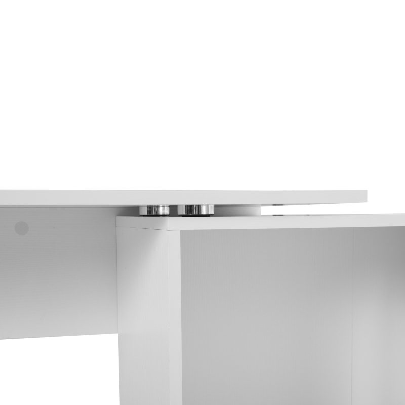 HOMCOM birou unghiular cu doua forme, 117x82x74 cm, alb(m-12)
