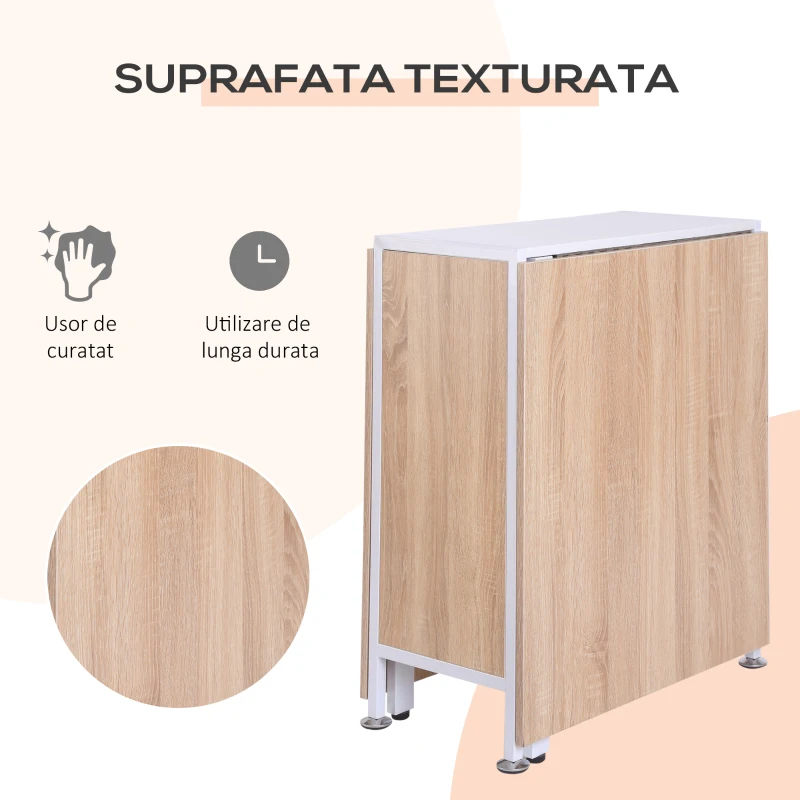 Homcom Birou 169×62×75 cm – Stejar & Alb cu 4 Compartimente Functionale(m-5)